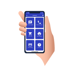 a hand holding a cell phone with Workflo App